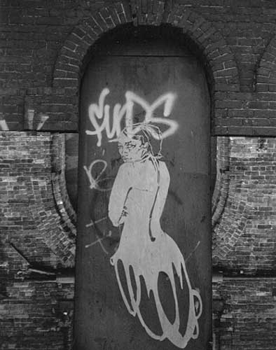 Paper graffiti Red Hook New York 2004
