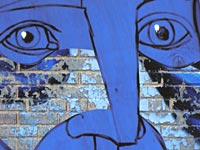 face thumbnail, blue graffiti