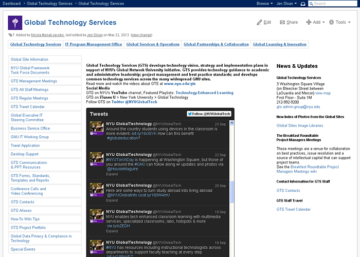 GTS Intranet / Wiki
