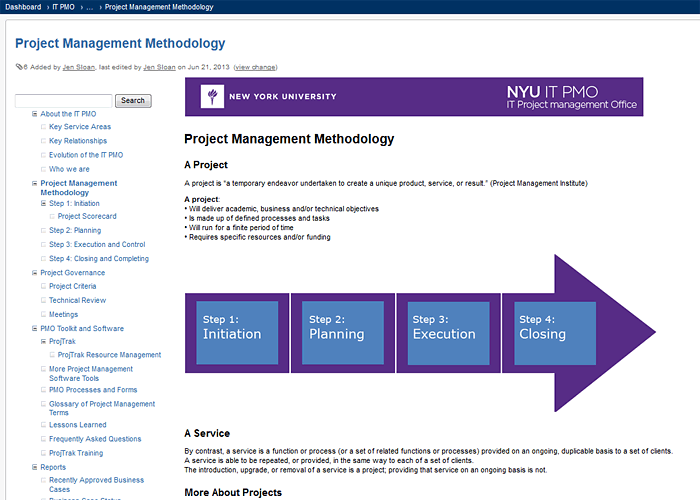 IT PMO Intranet / Wiki